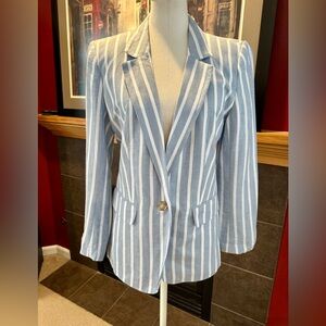 Loft Striped Blue Blazer for Women
